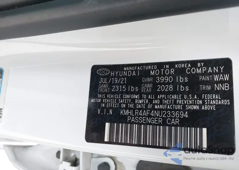 2022 Hyundai Elantra N Line z USA, uszkodzony, nr VIN KMHLR4AF4NU233694